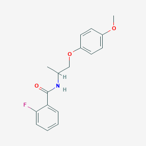 molecular formula C17H18FNO3 B4771044 2-fluoro-N-[2-(4-methoxyphenoxy)-1-methylethyl]benzamide 