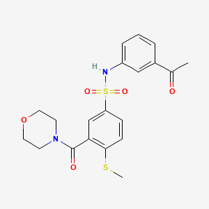 molecular formula C20H22N2O5S2 B4771071 N-(3-acetylphenyl)-4-(methylthio)-3-(4-morpholinylcarbonyl)benzenesulfonamide 
