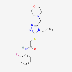 molecular formula C18H22FN5O2S B4771118 2-{[4-allyl-5-(4-morpholinylmethyl)-4H-1,2,4-triazol-3-yl]thio}-N-(2-fluorophenyl)acetamide 
