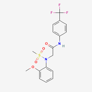 molecular formula C17H17F3N2O4S B4771133 N~2~-(2-methoxyphenyl)-N~2~-(methylsulfonyl)-N~1~-[4-(trifluoromethyl)phenyl]glycinamide 
