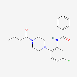 molecular formula C21H24ClN3O2 B4771152 N-[2-(4-butyryl-1-piperazinyl)-5-chlorophenyl]benzamide 