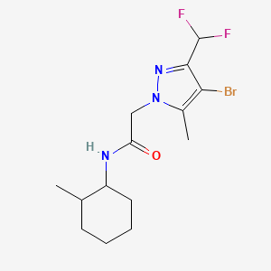 molecular formula C14H20BrF2N3O B4771156 2-[4-bromo-3-(difluoromethyl)-5-methyl-1H-pyrazol-1-yl]-N-(2-methylcyclohexyl)acetamide 