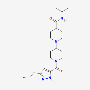 molecular formula C22H37N5O2 B4771170 N-isopropyl-1'-[(1-methyl-3-propyl-1H-pyrazol-5-yl)carbonyl]-1,4'-bipiperidine-4-carboxamide 