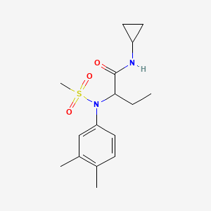 molecular formula C16H24N2O3S B4771184 N-cyclopropyl-2-[(3,4-dimethylphenyl)(methylsulfonyl)amino]butanamide 