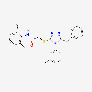 molecular formula C28H30N4OS B4771221 2-{[5-benzyl-4-(3,4-dimethylphenyl)-4H-1,2,4-triazol-3-yl]thio}-N-(2-ethyl-6-methylphenyl)acetamide 