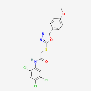 molecular formula C17H12Cl3N3O3S B4771234 2-{[5-(4-methoxyphenyl)-1,3,4-oxadiazol-2-yl]thio}-N-(2,4,5-trichlorophenyl)acetamide 