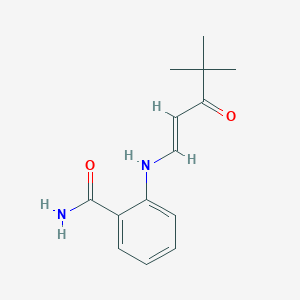 molecular formula C14H18N2O2 B4771272 2-[(4,4-dimethyl-3-oxo-1-penten-1-yl)amino]benzamide 