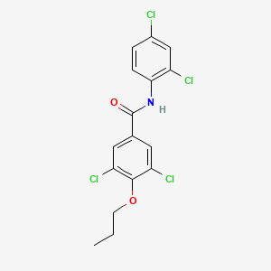 molecular formula C16H13Cl4NO2 B4771280 3,5-dichloro-N-(2,4-dichlorophenyl)-4-propoxybenzamide 
