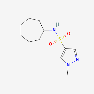 molecular formula C11H19N3O2S B4771287 N-cycloheptyl-1-methyl-1H-pyrazole-4-sulfonamide 
