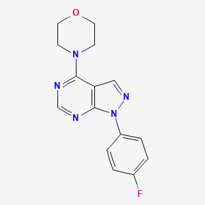 molecular formula C15H14FN5O B4771289 1-(4-fluorophenyl)-4-(4-morpholinyl)-1H-pyrazolo[3,4-d]pyrimidine 