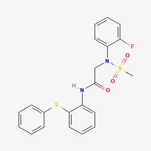 molecular formula C21H19FN2O3S2 B4771301 N~2~-(2-fluorophenyl)-N~2~-(methylsulfonyl)-N~1~-[2-(phenylthio)phenyl]glycinamide 
