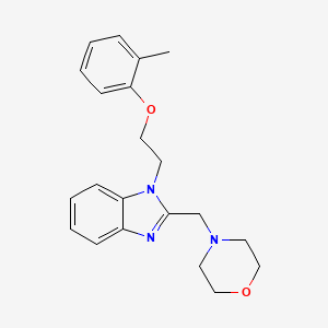 molecular formula C21H25N3O2 B4771335 1-[2-(2-methylphenoxy)ethyl]-2-(4-morpholinylmethyl)-1H-benzimidazole 