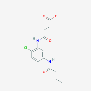 molecular formula C15H19ClN2O4 B4771366 methyl 4-{[5-(butyrylamino)-2-chlorophenyl]amino}-4-oxobutanoate 