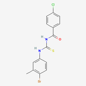 molecular formula C15H12BrClN2OS B4771367 N-{[(4-bromo-3-methylphenyl)amino]carbonothioyl}-4-chlorobenzamide 