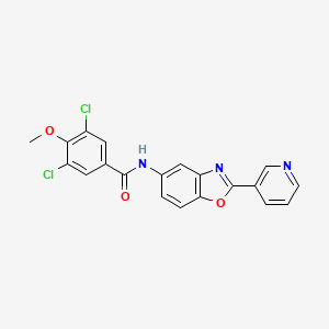 molecular formula C20H13Cl2N3O3 B4771370 3,5-dichloro-4-methoxy-N-[2-(3-pyridinyl)-1,3-benzoxazol-5-yl]benzamide 