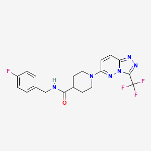 molecular formula C19H18F4N6O B4771375 N-(4-fluorobenzyl)-1-[3-(trifluoromethyl)[1,2,4]triazolo[4,3-b]pyridazin-6-yl]-4-piperidinecarboxamide 