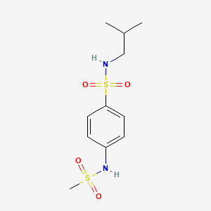 molecular formula C11H18N2O4S2 B4771386 N-isobutyl-4-[(methylsulfonyl)amino]benzenesulfonamide 