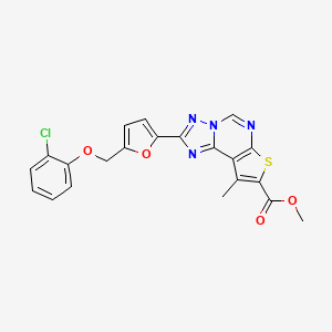 molecular formula C21H15ClN4O4S B4771388 methyl 2-{5-[(2-chlorophenoxy)methyl]-2-furyl}-9-methylthieno[3,2-e][1,2,4]triazolo[1,5-c]pyrimidine-8-carboxylate 