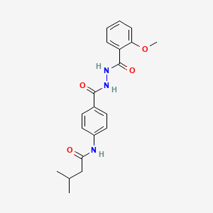 molecular formula C20H23N3O4 B4771397 N-(4-{[2-(2-methoxybenzoyl)hydrazino]carbonyl}phenyl)-3-methylbutanamide 