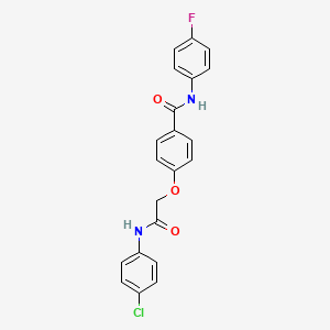 molecular formula C21H16ClFN2O3 B4771404 4-{2-[(4-chlorophenyl)amino]-2-oxoethoxy}-N-(4-fluorophenyl)benzamide 