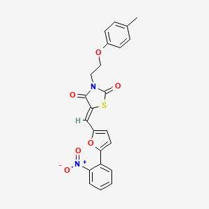 molecular formula C23H18N2O6S B4771407 3-[2-(4-methylphenoxy)ethyl]-5-{[5-(2-nitrophenyl)-2-furyl]methylene}-1,3-thiazolidine-2,4-dione 
