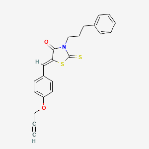 molecular formula C22H19NO2S2 B4771419 3-(3-phenylpropyl)-5-[4-(2-propyn-1-yloxy)benzylidene]-2-thioxo-1,3-thiazolidin-4-one 
