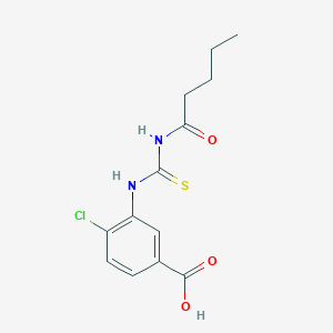 molecular formula C13H15ClN2O3S B4771427 4-chloro-3-{[(pentanoylamino)carbonothioyl]amino}benzoic acid 