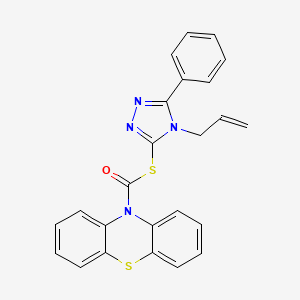 molecular formula C24H18N4OS2 B4771437 S-(4-allyl-5-phenyl-4H-1,2,4-triazol-3-yl) 10H-phenothiazine-10-carbothioate 