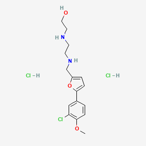 molecular formula C16H23Cl3N2O3 B4771446 2-{[2-({[5-(3-chloro-4-methoxyphenyl)-2-furyl]methyl}amino)ethyl]amino}ethanol dihydrochloride 