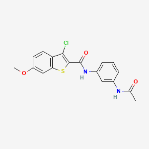 molecular formula C18H15ClN2O3S B4771450 N-[3-(acetylamino)phenyl]-3-chloro-6-methoxy-1-benzothiophene-2-carboxamide 