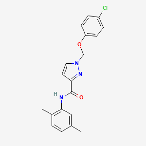 molecular formula C19H18ClN3O2 B4771457 1-[(4-chlorophenoxy)methyl]-N-(2,5-dimethylphenyl)-1H-pyrazole-3-carboxamide 
