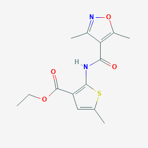 molecular formula C14H16N2O4S B4771477 ethyl 2-{[(3,5-dimethyl-4-isoxazolyl)carbonyl]amino}-5-methyl-3-thiophenecarboxylate 