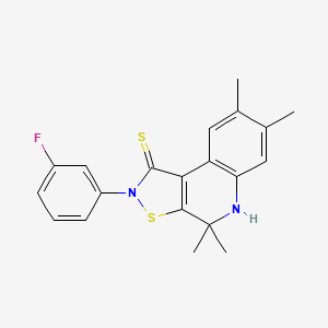molecular formula C20H19FN2S2 B4771483 2-(3-fluorophenyl)-4,4,7,8-tetramethyl-4,5-dihydroisothiazolo[5,4-c]quinoline-1(2H)-thione 