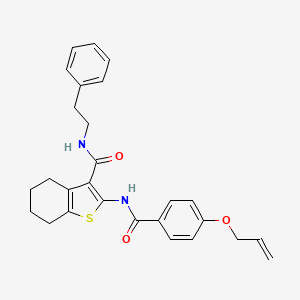 molecular formula C27H28N2O3S B4771487 2-{[4-(allyloxy)benzoyl]amino}-N-(2-phenylethyl)-4,5,6,7-tetrahydro-1-benzothiophene-3-carboxamide 