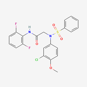 molecular formula C21H17ClF2N2O4S B4771495 N~2~-(3-chloro-4-methoxyphenyl)-N~1~-(2,6-difluorophenyl)-N~2~-(phenylsulfonyl)glycinamide 