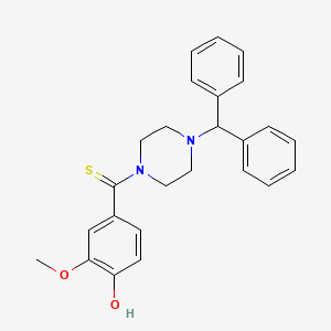molecular formula C25H26N2O2S B4771523 4-{[4-(diphenylmethyl)-1-piperazinyl]carbonothioyl}-2-methoxyphenol 