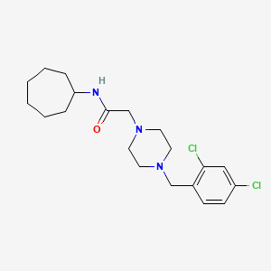 molecular formula C20H29Cl2N3O B4771548 N-cycloheptyl-2-[4-(2,4-dichlorobenzyl)-1-piperazinyl]acetamide 