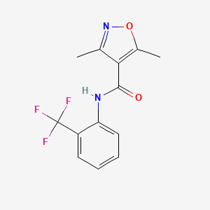 molecular formula C13H11F3N2O2 B4771561 3,5-dimethyl-N-[2-(trifluoromethyl)phenyl]-4-isoxazolecarboxamide 