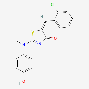 molecular formula C17H13ClN2O2S B4771565 5-(2-chlorobenzylidene)-2-[(4-hydroxyphenyl)(methyl)amino]-1,3-thiazol-4(5H)-one 