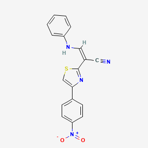 molecular formula C18H12N4O2S B4771598 3-anilino-2-[4-(4-nitrophenyl)-1,3-thiazol-2-yl]acrylonitrile 