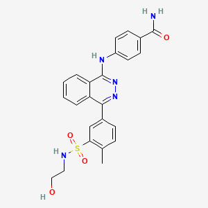 molecular formula C24H23N5O4S B4771612 4-{[4-(3-{[(2-hydroxyethyl)amino]sulfonyl}-4-methylphenyl)-1-phthalazinyl]amino}benzamide 
