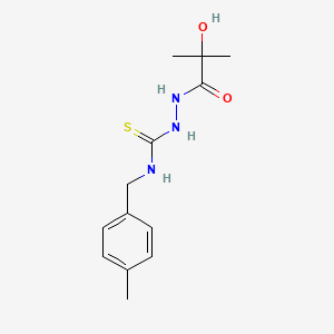 molecular formula C13H19N3O2S B4771613 2-(2-hydroxy-2-methylpropanoyl)-N-(4-methylbenzyl)hydrazinecarbothioamide 