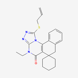 molecular formula C23H26N4OS B4771638 1-(allylthio)-4-ethyl-4H-spiro[benzo[h][1,2,4]triazolo[4,3-a]quinazoline-6,1'-cyclohexan]-5(7H)-one 