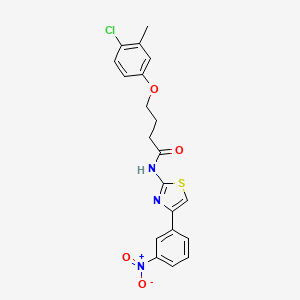 molecular formula C20H18ClN3O4S B4771641 4-(4-chloro-3-methylphenoxy)-N-[4-(3-nitrophenyl)-1,3-thiazol-2-yl]butanamide 