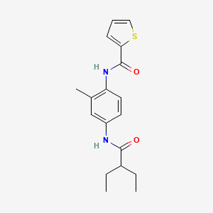 molecular formula C18H22N2O2S B4771657 N-{4-[(2-ethylbutanoyl)amino]-2-methylphenyl}-2-thiophenecarboxamide 