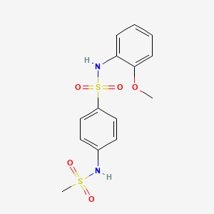 molecular formula C14H16N2O5S2 B4771659 N-(2-methoxyphenyl)-4-[(methylsulfonyl)amino]benzenesulfonamide 