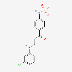 molecular formula C16H17ClN2O3S B4771662 N-{4-[N-(3-chlorophenyl)-beta-alanyl]phenyl}methanesulfonamide 