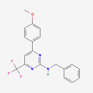 molecular formula C19H16F3N3O B4771665 N-benzyl-4-(4-methoxyphenyl)-6-(trifluoromethyl)-2-pyrimidinamine 