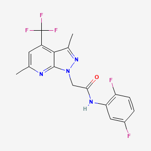 molecular formula C17H13F5N4O B4771667 N-(2,5-difluorophenyl)-2-[3,6-dimethyl-4-(trifluoromethyl)-1H-pyrazolo[3,4-b]pyridin-1-yl]acetamide 