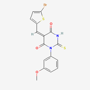 molecular formula C16H11BrN2O3S2 B4771694 5-[(5-bromo-2-thienyl)methylene]-1-(3-methoxyphenyl)-2-thioxodihydro-4,6(1H,5H)-pyrimidinedione 